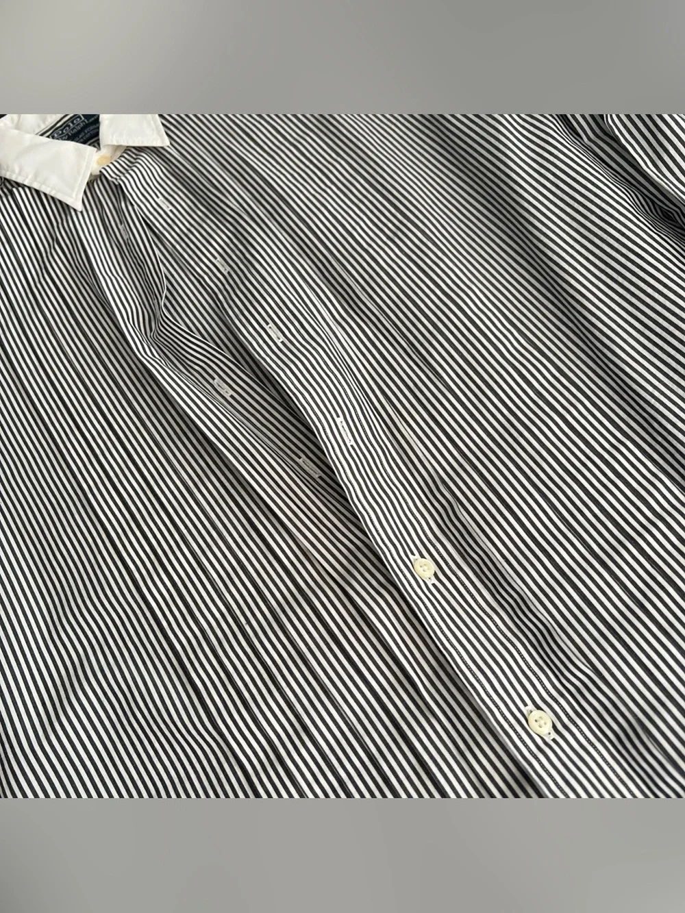 VTG Polo Ralph Lauren Douglas Formal Dress Shirt Men 15.5/35 Striped Black White